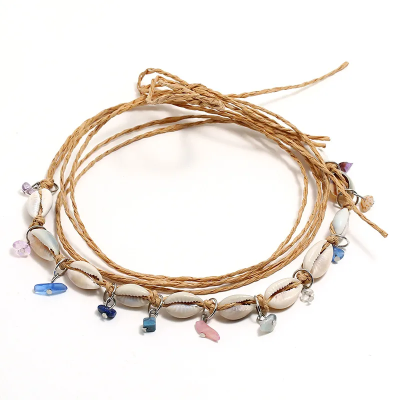 Женское колье-чокер LNRNAN ожерелье из веревки в виде ракушки пляжные аксессуары