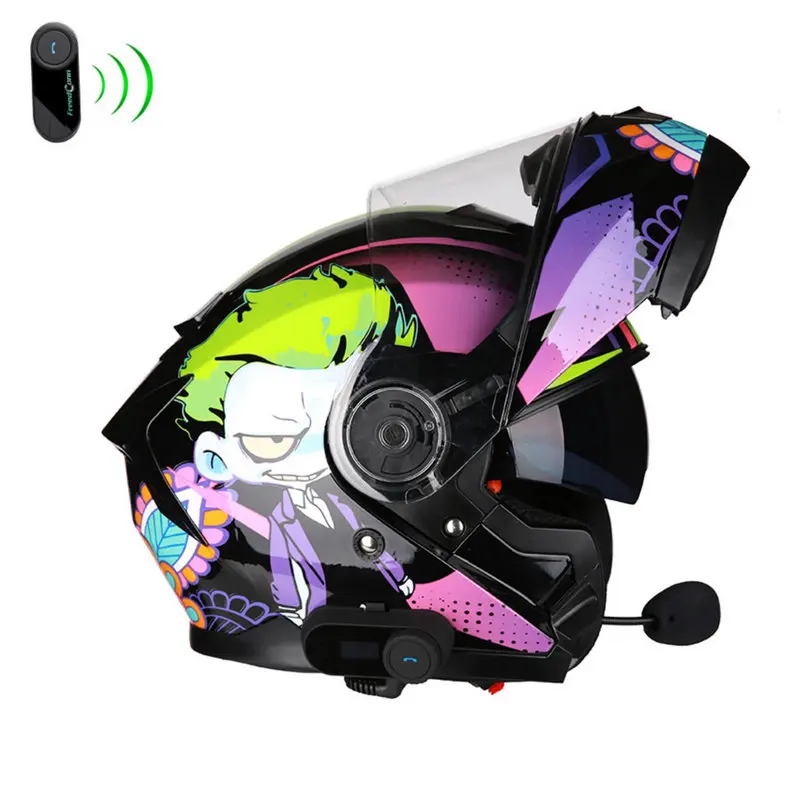 Motorcycle full face helmet with Bluetooth motocross racing casco motorbike capacete built-in sun visor
Motorcycle full face helmet with Bluetooth motocross racing casco motorbike capacete built-in sun visor