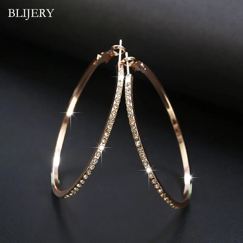 BLIJERY 2018 Fashion Rhinestone Circle Earrings Big Circle Simple Earrings Rose Gold Color Hoop Earrings For Women Wedding Party
BLIJERY 2018 Fashion Rhinestone Circle Earrings Big Circle Simple Earrings Rose Gold Color Hoop Earrings For Women Wedding Party