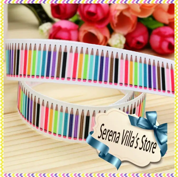 High quality printed ribbon 50 yards Pencil cartoon ribbon 100% polyester single face
High quality printed ribbon 50 yards Pencil cartoon ribbon 100% polyester single face