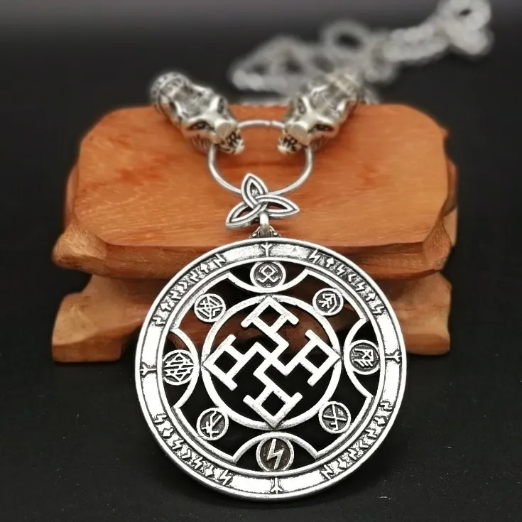 Antique Silver WolF Head With Viking Rune Pendant Norse Viking Amulet Totem Men Women Necklace
Antique Silver WolF Head With Viking Rune Pendant Norse Viking Amulet Totem Men Women Necklace