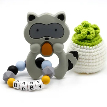 Personalized Name holder Baby silicone Raccoon Bracelet teeth pacifier chew toy Teething Baby Gift Toy baby dummy clips
Personalized Name holder Baby silicone Raccoon Bracelet teeth pacifier chew toy Teething Baby Gift Toy baby dummy clips