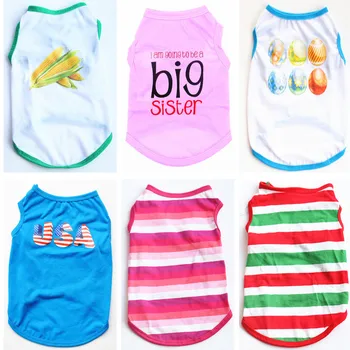 Cute Printed Summer Pets tshirt Puppy Dog Clothes Pet Cat Vest Cotton T Shirt Pug Apparel Costumes Dog Clothes for Small Dogs
Cute Printed Summer Pets tshirt Puppy Dog Clothes Pet Cat Vest Cotton T Shirt Pug Apparel Costumes Dog Clothes for Small Dogs