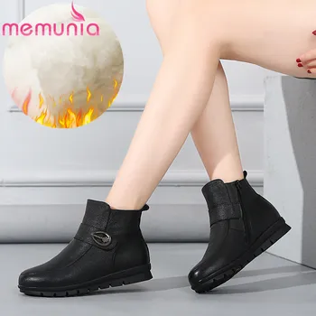 MEMUNIA 2020 top quality soft leather ankle boots for women casual flat shoes comfortable winter snow boots ladies black
MEMUNIA 2020 top quality soft leather ankle boots for women casual flat shoes comfortable winter snow boots ladies black