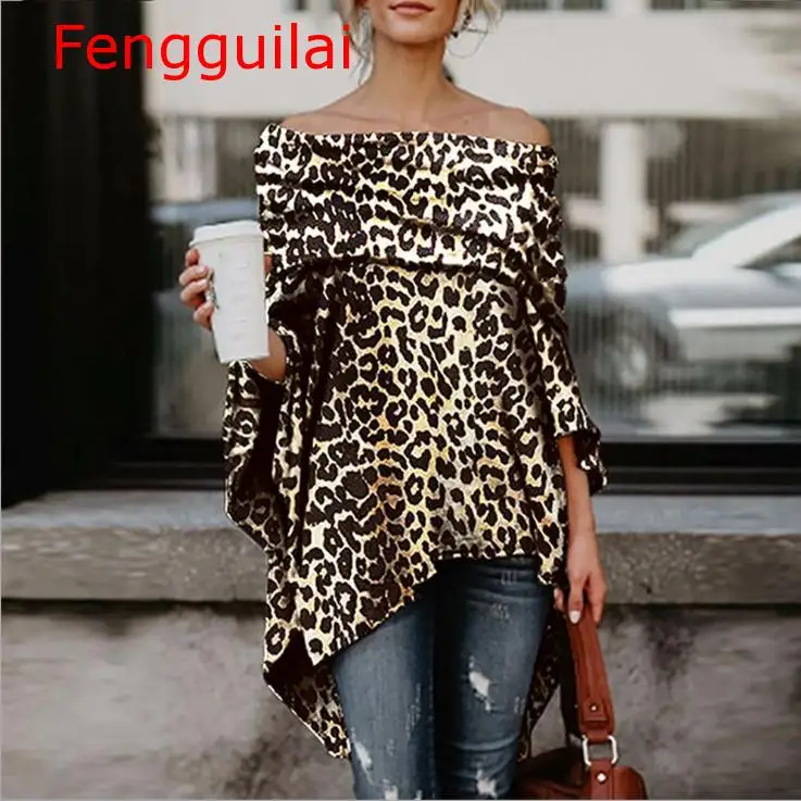 Autumn Clothes Sexy Loose Top with Shoulder-Collar Leopard-print Large Size T-shirt
Autumn Clothes Sexy Loose Top with Shoulder-Collar Leopard-print Large Size T-shirt