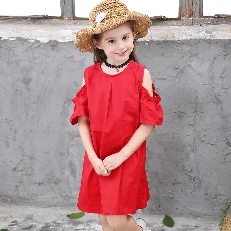 kids off shoulder dress girls (1)
