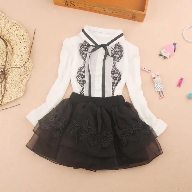 Teenager Designer Clothes 3 To 13 Years Chiffon Blouse Girls Children White Girl Shirt with Black Lace
Teenager Designer Clothes 3 To 13 Years Chiffon Blouse Girls Children White Girl Shirt with Black Lace