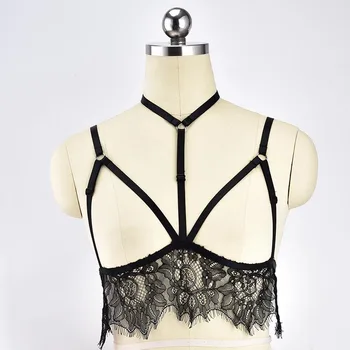 Goth Body Cage Bustier Black Lace Body Harness Bra Elastic See Through Soft Bralette Fetish Bondage Harness Belt Sexy Lingerie
Goth Body Cage Bustier Black Lace Body Harness Bra Elastic See Through Soft Bralette Fetish Bondage Harness Belt Sexy Lingerie