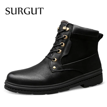 SURGUT Genuine Leather Casual Men Boots Winter Ankle Boots Fashion Footwear Lace Up Shoes Men High Quality Vintage Men Snow Boot
SURGUT Genuine Leather Casual Men Boots Winter Ankle Boots Fashion Footwear Lace Up Shoes Men High Quality Vintage Men Snow Boot
