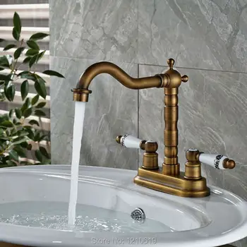 Uythner Newly Deck Mount Bathroom Sink Faucet Dual Ceramic Handles Antique Brass Basin Faucet Mixer Tap
Uythner Newly Deck Mount Bathroom Sink Faucet Dual Ceramic Handles Antique Brass Basin Faucet Mixer Tap