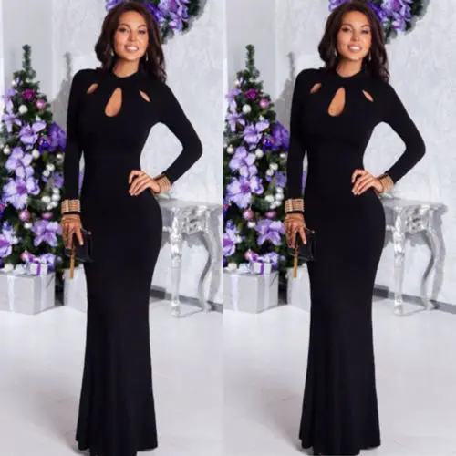 2018 Women Evening Party Black Tunic Dresses Fit Cut Out Elegant Ladies Long Sleeve Slim Formal Long Maxi Dresses
2018 Women Evening Party Black Tunic Dresses Fit Cut Out Elegant Ladies Long Sleeve Slim Formal Long Maxi Dresses