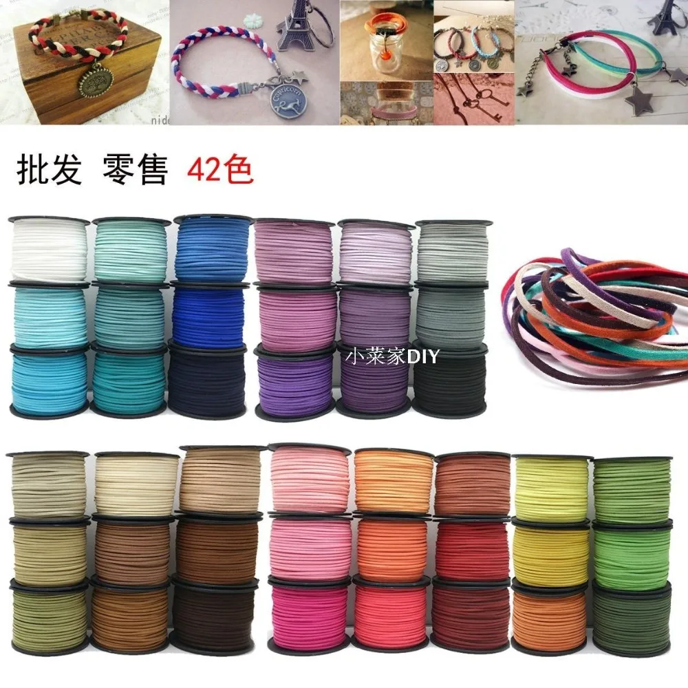 42 colors 100Yards 3mm x 1.5mm Flat Faux Suede Korean Velvet Leather Cord string Rope Thread Lace Findings
42 colors 100Yards 3mm x 1.5mm Flat Faux Suede Korean Velvet Leather Cord string Rope Thread Lace Findings