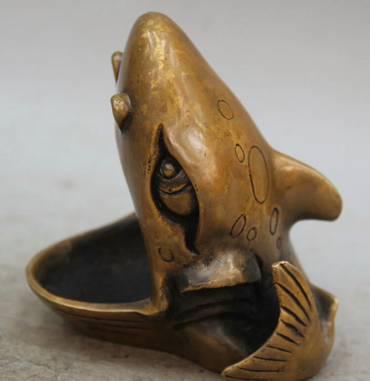 Collectible bronze S1754 5" China Chinese Copper Feng Shui Folk Animal Shark Fish Statue Sculpture B0403
Collectible bronze S1754 5" China Chinese Copper Feng Shui Folk Animal Shark Fish Statue Sculpture B0403
