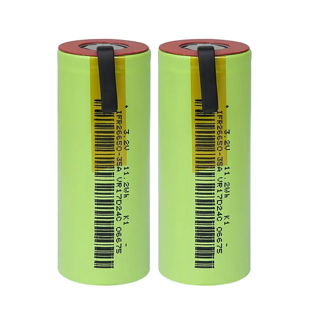 IFR 26650-35A LiFePo4 3500mAh 3.2V rechargeable battery 10 rate discharge with suitable +DIY Nickel sheets for E-cigarette
IFR 26650-35A LiFePo4 3500mAh 3.2V rechargeable battery 10 rate discharge with suitable +DIY Nickel sheets for E-cigarette