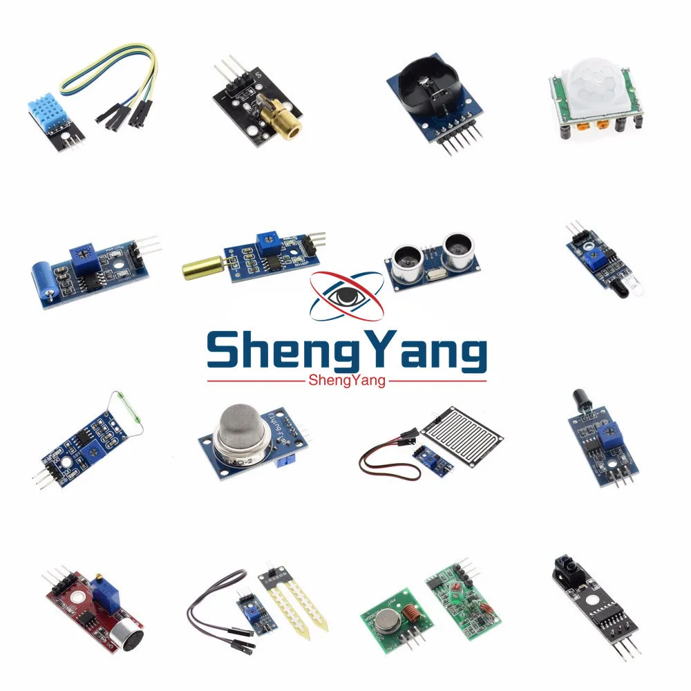 ShengYang 16pcs/lot Raspberry pi 2 3 the sensor module package 16 kinds of sensor for arduino kit
ShengYang 16pcs/lot Raspberry pi 2 3 the sensor module package 16 kinds of sensor for arduino kit