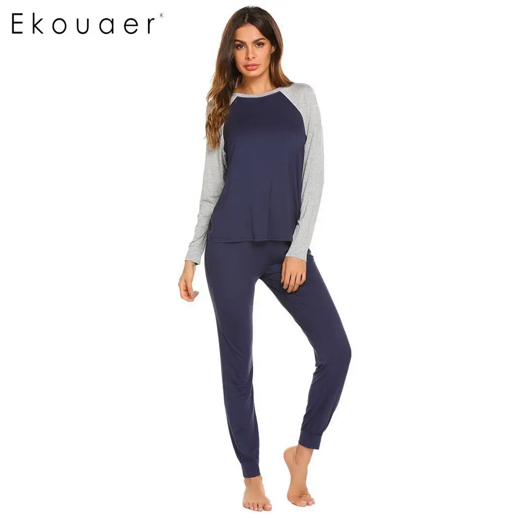Ekouaer Womens Pajamas Pyjamas Set Long Sleeve Sleepwear Pajama Suit Female Sleep Two Piece Set Loungewear Autumn Plus Size
Ekouaer Womens Pajamas Pyjamas Set Long Sleeve Sleepwear Pajama Suit Female Sleep Two Piece Set Loungewear Autumn Plus Size