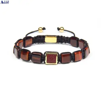 Ailatu New Genuine Python Leather Stingray Macrame Bracelet with 8x8mm Natural Red Tiger Eye Malachite Square Flatbed Stone
Ailatu New Genuine Python Leather Stingray Macrame Bracelet with 8x8mm Natural Red Tiger Eye Malachite Square Flatbed Stone