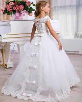White Lace Tulle Flower Girls Dresses for Wedding Off the Shoulder Kids Pageant Gown Size 2-16Y
White Lace Tulle Flower Girls Dresses for Wedding Off the Shoulder Kids Pageant Gown Size 2-16Y