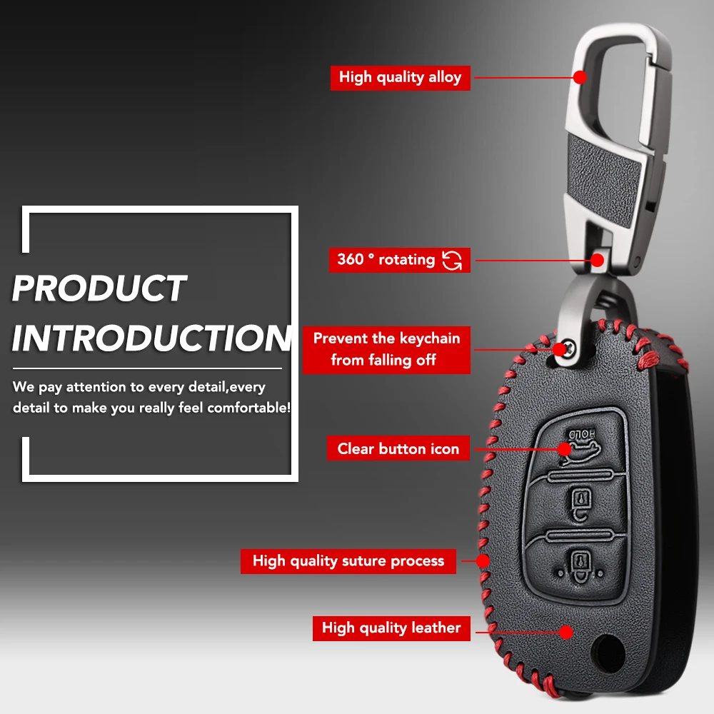 3 Button Leather Car Remote Flip Key Fob Shell Cover Case For Hyundai Creta I10 I20 Tucson Elantra Santa Fe 2016 2017 2018 2019 3 Button Leather Car Remote Flip Key Fob Shell Cover Case For Hyundai Creta I10 I20 Tucson Elantra Santa Fe 2016 2017 2018 2019