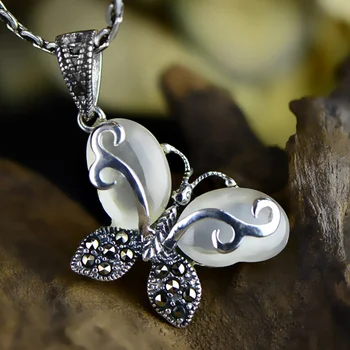 Real Pure Silver 925 Jewelry White Chalcedony Butterfly Pendant For Women With Natural Stones Personalized Pendant Charm
Real Pure Silver 925 Jewelry White Chalcedony Butterfly Pendant For Women With Natural Stones Personalized Pendant Charm