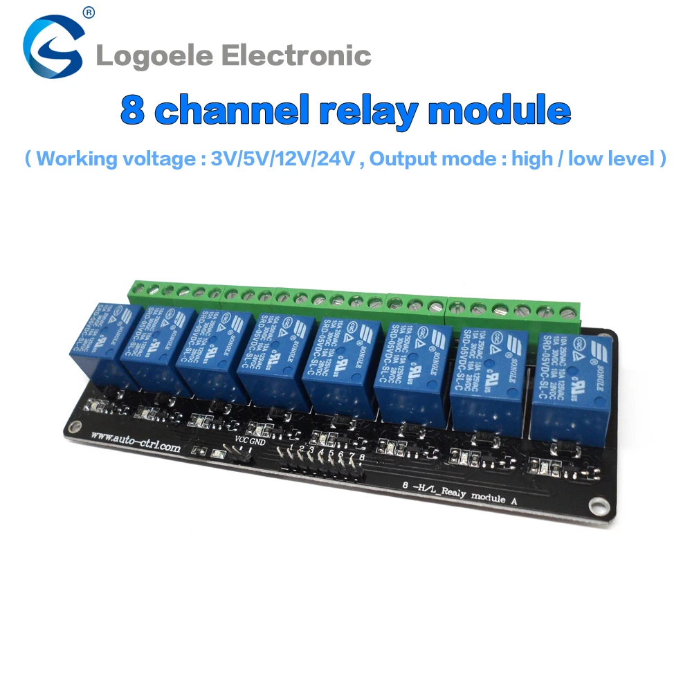 3V 5V 12V 24V 8 channel high/low level relay board control module diode current protection relay module
3V 5V 12V 24V 8 channel high/low level relay board control module diode current protection relay module
