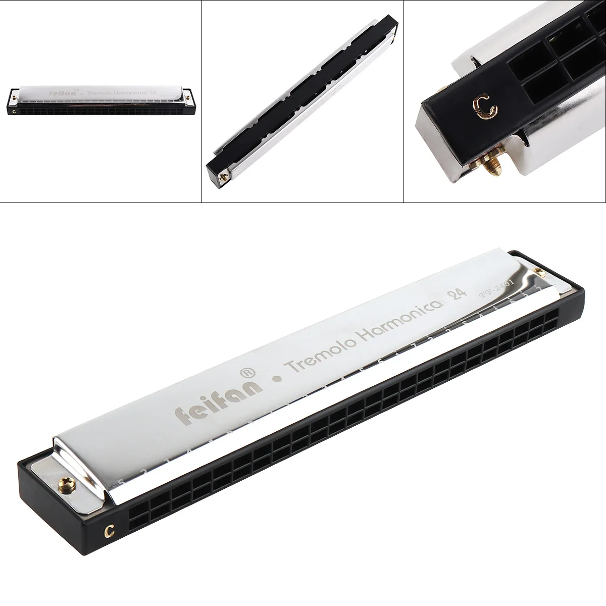 Silver 24 Holes Stainless Steel 8K Titanium Harmonica Tremolo Tone KeyC Harp Mouth Organ Musical Instruments for Beginners
Silver 24 Holes Stainless Steel 8K Titanium Harmonica Tremolo Tone KeyC Harp Mouth Organ Musical Instruments for Beginners