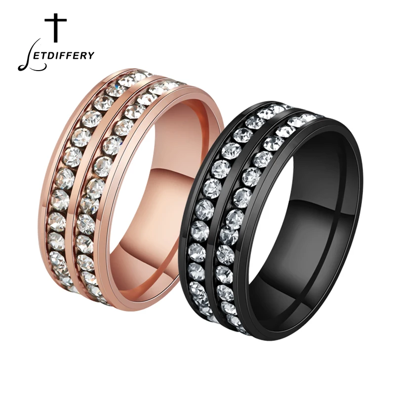 Letdiffery Stainless Steel Two Rows Crystal Weddings Ring Classical Lover Couple Rings Valentine's Bague Bijoux Gift
Letdiffery Stainless Steel Two Rows Crystal Weddings Ring Classical Lover Couple Rings Valentine's Bague Bijoux Gift