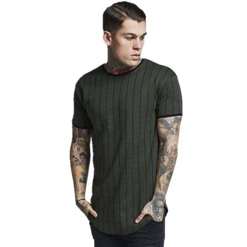 2019 New Tshirt Men Stripe Printed T Shirt Fashion Stitching O-neck Short-sleeved Slim Fit Black Army Green T Shirt Men Clothes
2019 New Tshirt Men Stripe Printed T Shirt Fashion Stitching O-neck Short-sleeved Slim Fit Black Army Green T Shirt Men Clothes