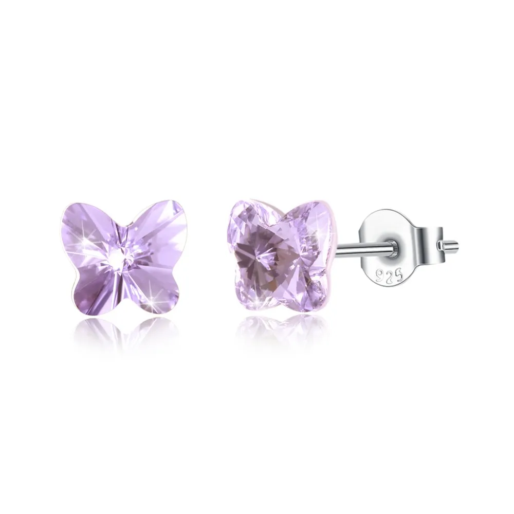 Cute Crystal From Swarovski Stud Earrings For Women Top Quality S925 Sterling Silver Butterfly Rhinestone Fine Jewelry Earring 
Cute Crystal From Swarovski Stud Earrings For Women Top Quality S925 Sterling Silver Butterfly Rhinestone Fine Jewelry Earring