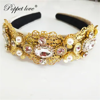 Gold Pearl Crystal Bridal Hairbands Royal Tiaras Wedding Crown Headband For Bride Hair Jewelry Wedding Accessories Hair Wear
Gold Pearl Crystal Bridal Hairbands Royal Tiaras Wedding Crown Headband For Bride Hair Jewelry Wedding Accessories Hair Wear
