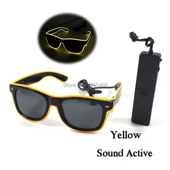 Best Promotion Flexible Yellow EL Wire Flashing Neon Glow Light Sunglasses with DC3V Sound Active Driver for Festival,Disco Club
Best Promotion Flexible Yellow EL Wire Flashing Neon Glow Light Sunglasses with DC3V Sound Active Driver for Festival,Disco Club