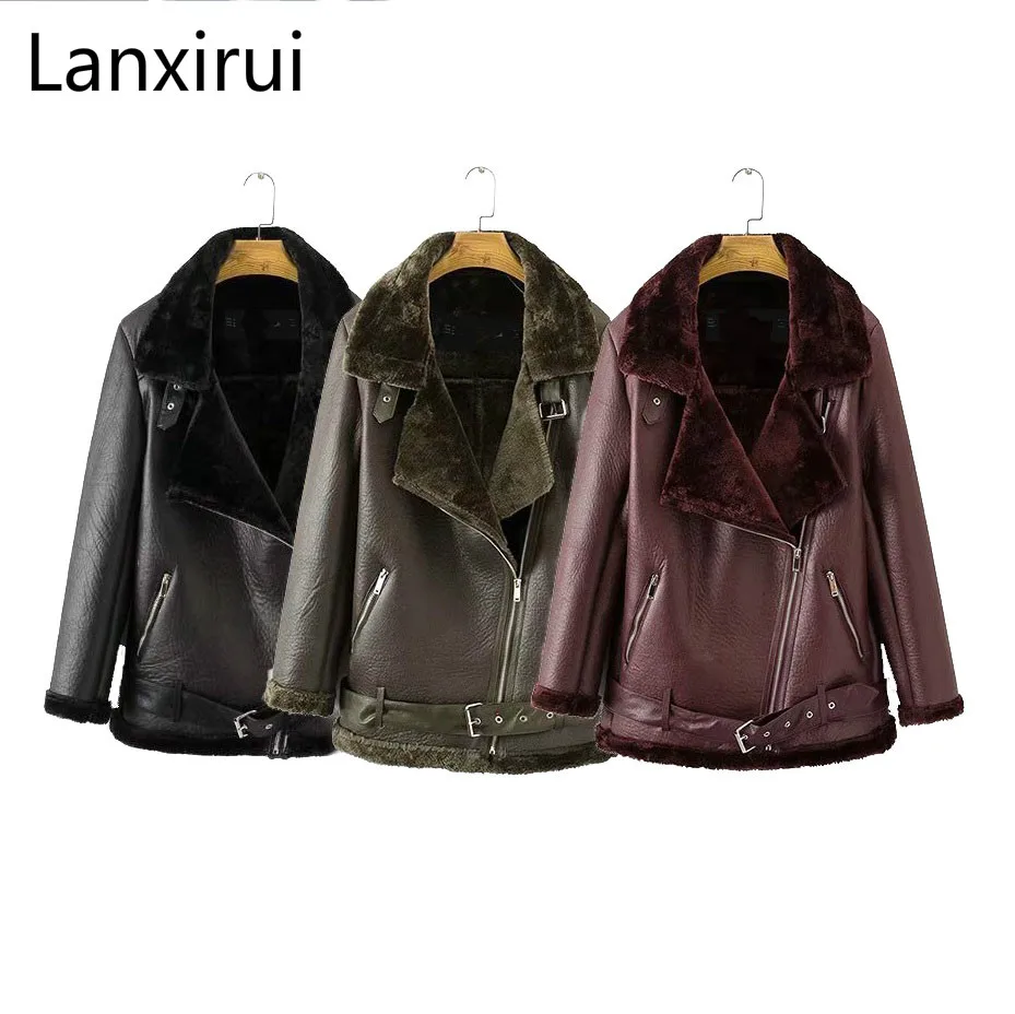 Autumn new European American women Punk Lapel thickened Padded warm PU leather coat
Autumn new European American women Punk Lapel thickened Padded warm PU leather coat