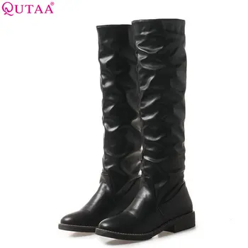 QUTAA 2019 Women Knee High Boots Fashion Women Shoes Platform Square Heel Round Toe Pu Leather Women Boots Big Size 34-43
QUTAA 2019 Women Knee High Boots Fashion Women Shoes Platform Square Heel Round Toe Pu Leather Women Boots Big Size 34-43