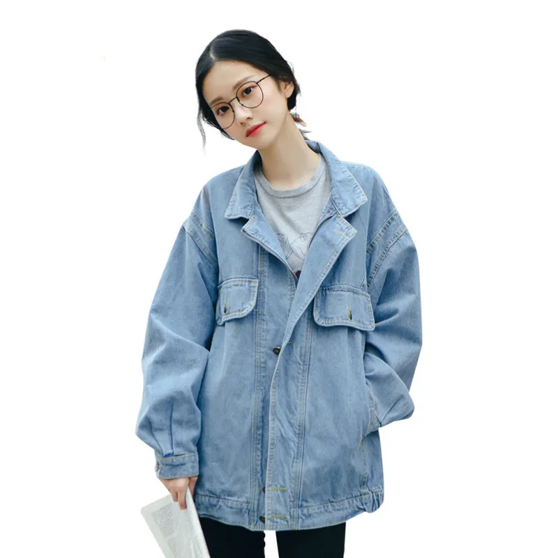 Spring Autumn Women Denim Jacket Long Sleeve BFJeans Coat Female Single Breasted Loose Outwear Abrigos Mujer Jaqueta Feminina
Spring Autumn Women Denim Jacket Long Sleeve BFJeans Coat Female Single Breasted Loose Outwear Abrigos Mujer Jaqueta Feminina