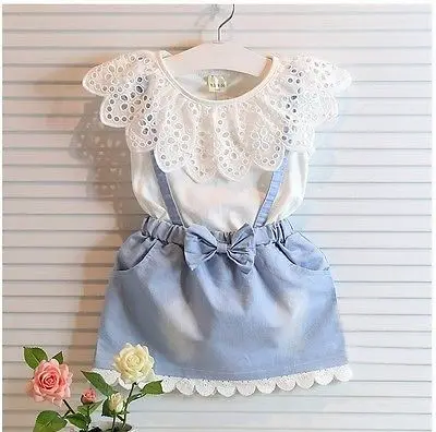 New Girls Dress cowboy Short sleeve Bow cotton dress baby Girls Summer clothes kids girls Ball Cute dress 2 3 4 5 6 7 Years
New Girls Dress cowboy Short sleeve Bow cotton dress baby Girls Summer clothes kids girls Ball Cute dress 2 3 4 5 6 7 Years