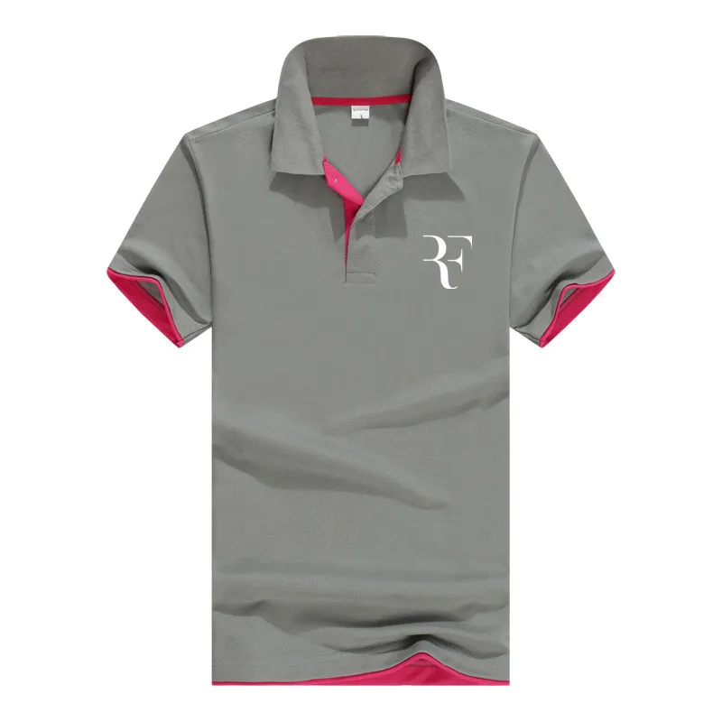 

summer fashion Roger Federer perfect logo printed polo RF New men high quality social Polo shirts Polo Shirt for women and mens'