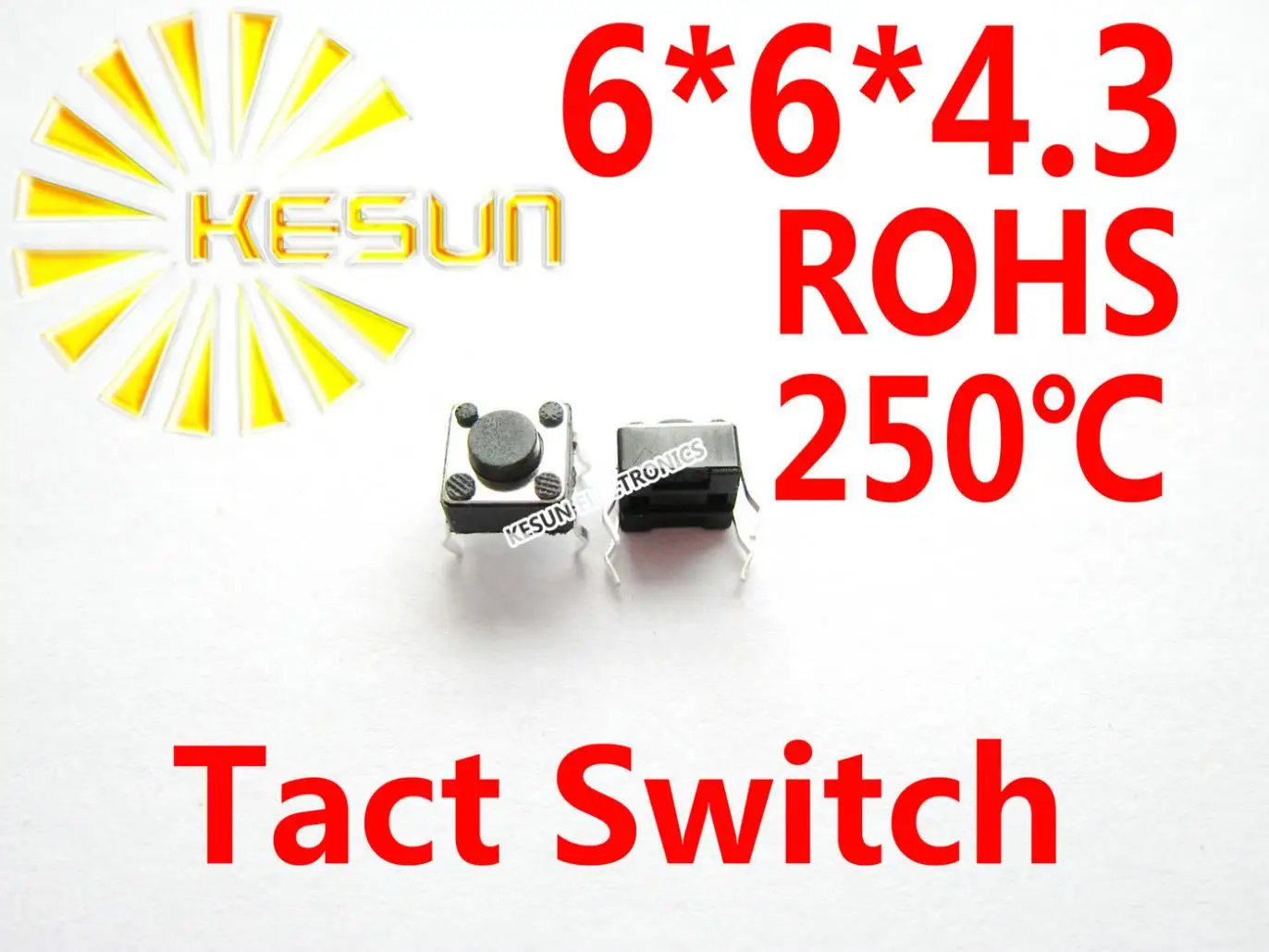 

1000PCS 6X6X4.3 DIP Tactile Tact Mini Push Button Switch Micro Switch Momentary ROHS Replace SKHHALA010