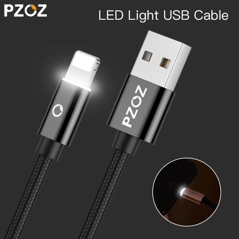 PZOZ USB Cable LED Light For iPhone Xs MAX Xr 8 7 6 6s Plus 5s se iPad mini AIR 8 pin Fast Charging Mobile Phone Cable Data cord
PZOZ USB Cable LED Light For iPhone Xs MAX Xr 8 7 6 6s Plus 5s se iPad mini AIR 8 pin Fast Charging Mobile Phone Cable Data cord