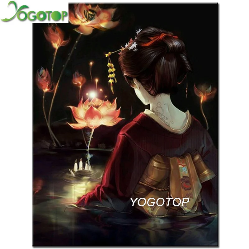 Алмазная живопись YOGOTOP вышивка крестиком японская гейша полная