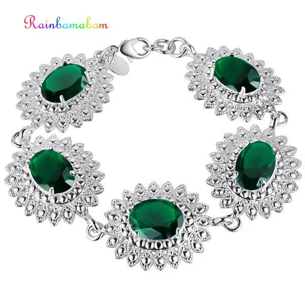 Rainbamabom Real Boho 925 Sterling Silver Oval Emerald Aquamarine Gemstone Bangle Charm Bracelets Fine Jewelry Gifts Wholesale
Rainbamabom Real Boho 925 Sterling Silver Oval Emerald Aquamarine Gemstone Bangle Charm Bracelets Fine Jewelry Gifts Wholesale