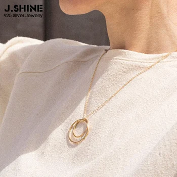 JShine Double Circular Interlock Pendants For Women 925 Sterling Silver Gold Color Fashion Long Necklaces Best Friend Necklace
JShine Double Circular Interlock Pendants For Women 925 Sterling Silver Gold Color Fashion Long Necklaces Best Friend Necklace
