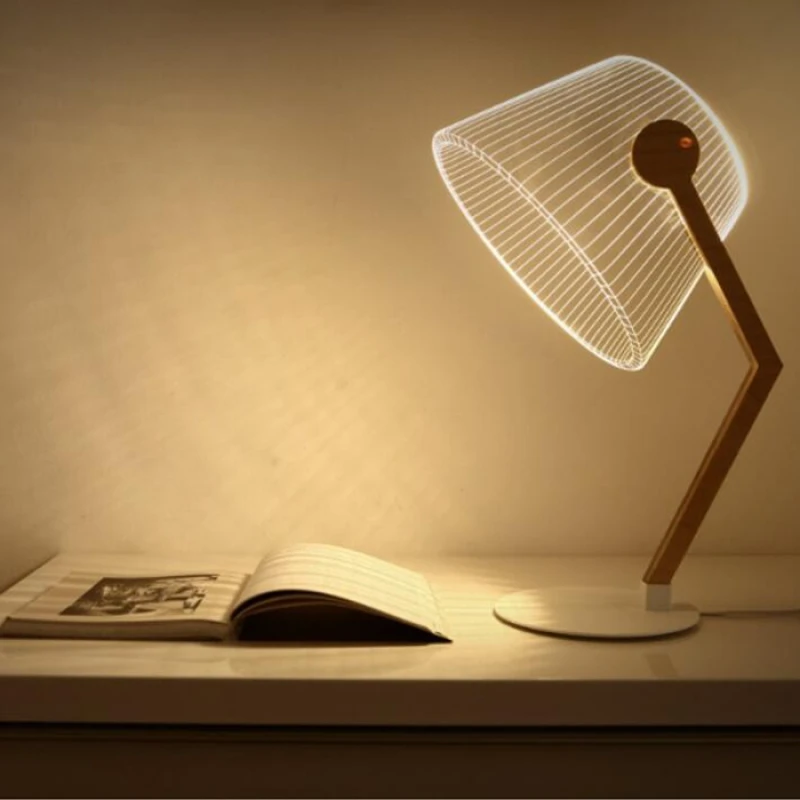 3D Visual Illusion LED Reading Lamp Wooden Bent Stand Acrylic Lampshade Table Desk Night Light
3D Visual Illusion LED Reading Lamp Wooden Bent Stand Acrylic Lampshade Table Desk Night Light