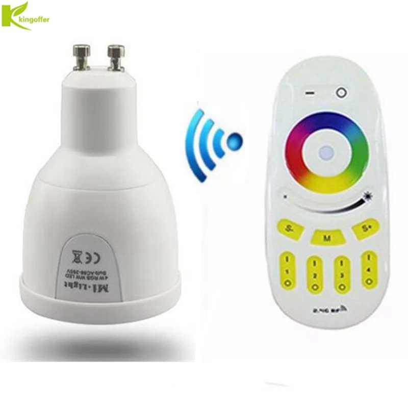 Kingoffer Mi.light RGBW RGBWW 5W GU10 Led Bulb Lamp 2.4G Milight Wireless Dimmable Spot Lights &4-Zone Touch Remote Control
Kingoffer Mi.light RGBW RGBWW 5W GU10 Led Bulb Lamp 2.4G Milight Wireless Dimmable Spot Lights &4-Zone Touch Remote Control