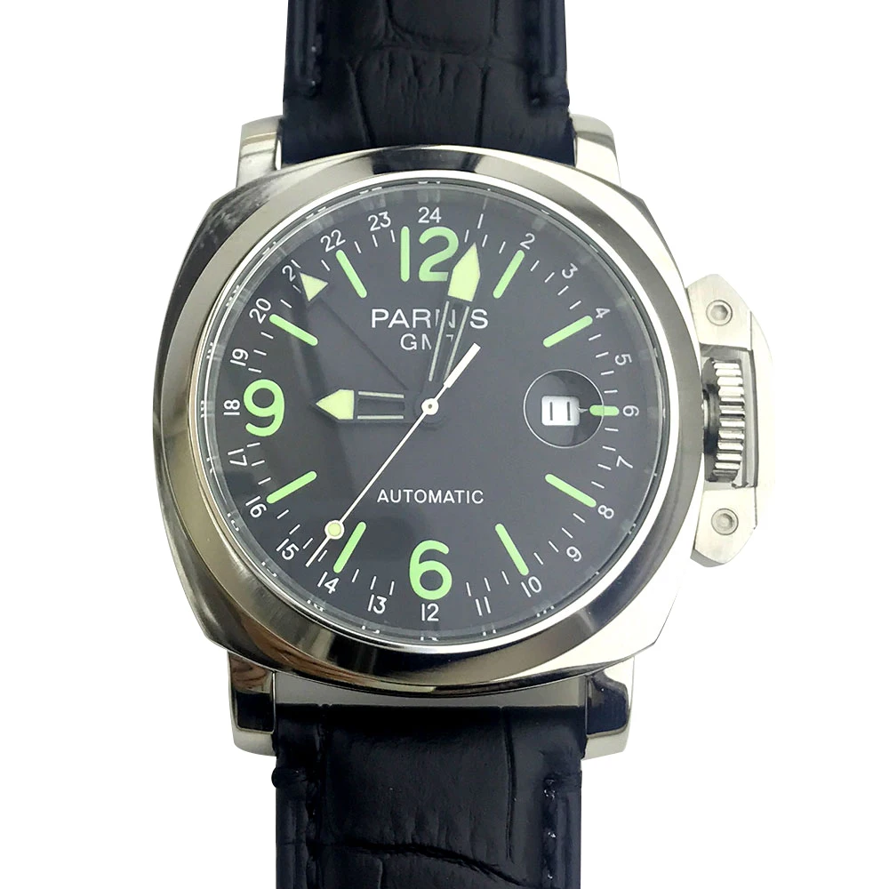 Parnis Mens Sport Genuine Leather Band Auto Date Automatic Self Wind Mechanical Wrist Watches
Parnis Mens Sport Genuine Leather Band Auto Date Automatic Self Wind Mechanical Wrist Watches