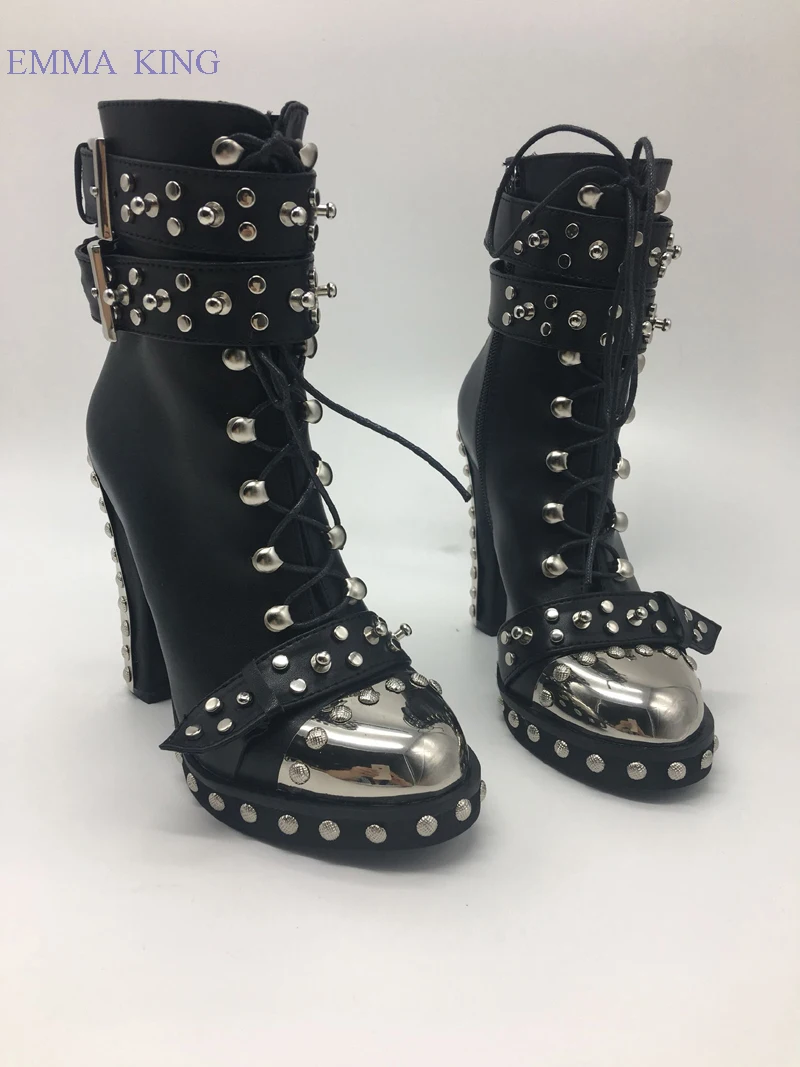New Women's Ankle Boots Iron Round Toe Chunky Heels Knight Boots Lace-up Buckle Strap Riding Boots Autumn Winter Shoes Woman
New Women's Ankle Boots Iron Round Toe Chunky Heels Knight Boots Lace-up Buckle Strap Riding Boots Autumn Winter Shoes Woman