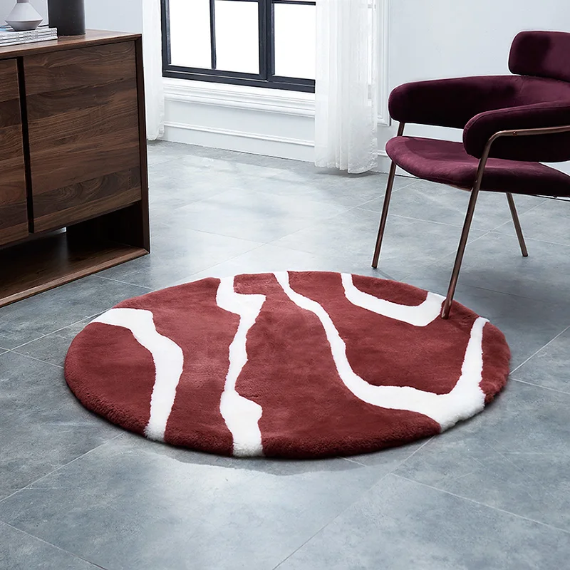 Round shaped wine red Zebra pattern real sheepskin fur rug 120cm sheepskin sheared fur bedside carpet fur floor mat easy care
Round shaped wine red Zebra pattern real sheepskin fur rug 120cm sheepskin sheared fur bedside carpet fur floor mat easy care