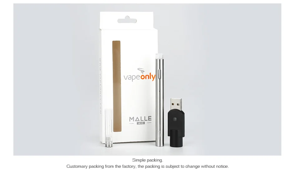 Clearance VapeOnly Malle AIO Starter Kit with 180mAh Batttery & 0.7ml Pod Tank Atomizer & 2.0ohm Coil All-in-1 Vape Pen Ecig Kit