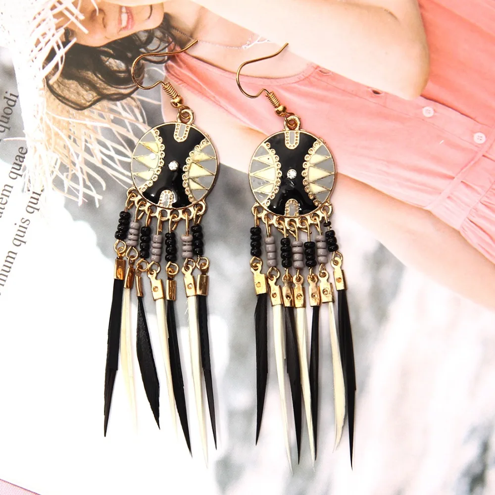 2019 Long Tassel Fashion Feather Style Ethnic Boho Big Dangle Statement Earring Wedding Colorful Seed Beads Earrings Accessories
2019 Long Tassel Fashion Feather Style Ethnic Boho Big Dangle Statement Earring Wedding Colorful Seed Beads Earrings Accessories