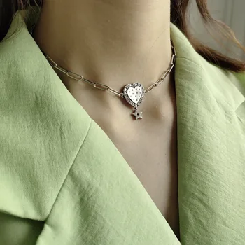 100% Authentic 925 Sterling silver Zirconia aaa+ Love Heart &Star Pendant choker Short Chain Necklace FINE Jewelry TLX457
100% Authentic 925 Sterling silver Zirconia aaa+ Love Heart &Star Pendant choker Short Chain Necklace FINE Jewelry TLX457