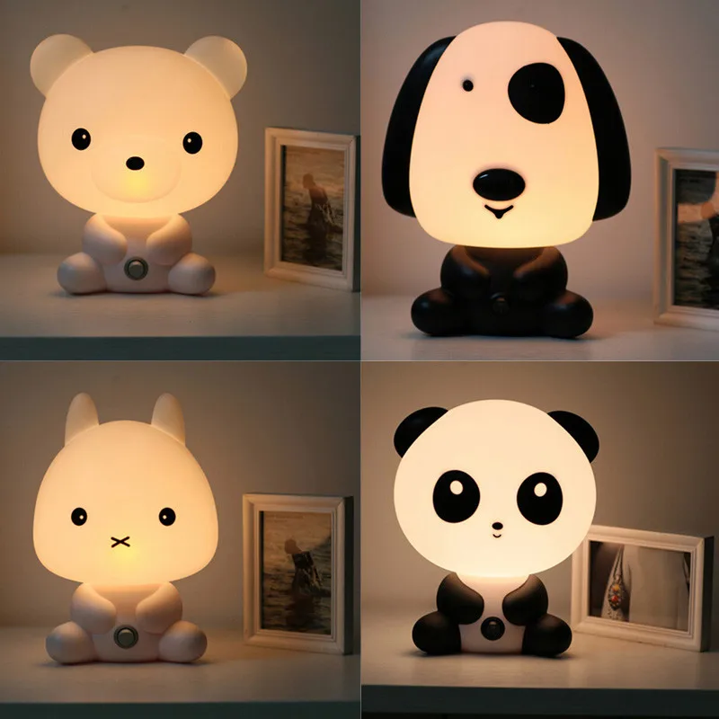 New EU/US Plug Kids Bed Lamp Night Sleeping Lamp with Panda/Rabbit/Dog/Bear Shape Cute Baby Room Cartoon Night Sleeping Light 
New EU/US Plug Kids Bed Lamp Night Sleeping Lamp with Panda/Rabbit/Dog/Bear Shape Cute Baby Room Cartoon Night Sleeping Light